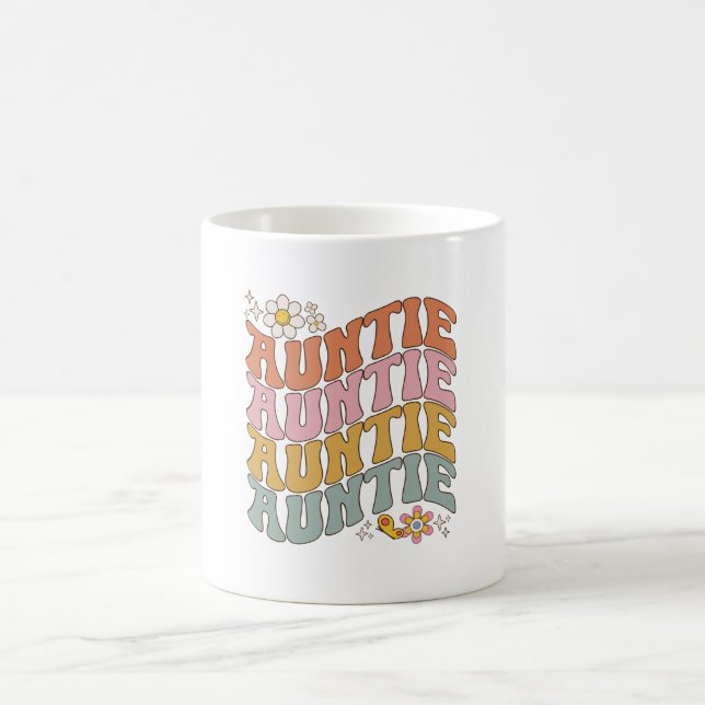 Auntie Groovy Aesthetic Gift Coffee Mug (Center)