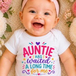 Auntie Has Waited Colourful Baby Bodysuit
