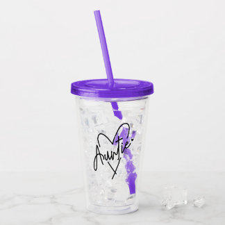 Auntie Heart | Gifts for Aunt | Acrylic Tumbler