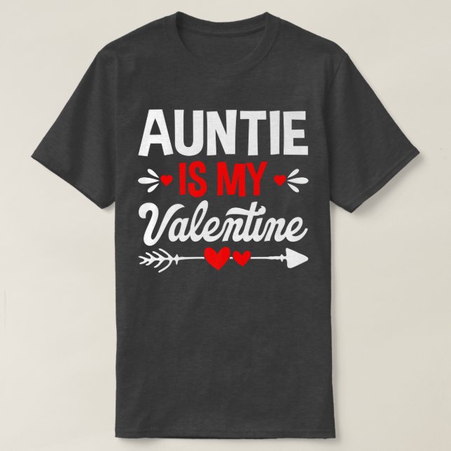 Auntie Is My Valentines Day Matching Family Hearts T-Shirt (Design Front)
