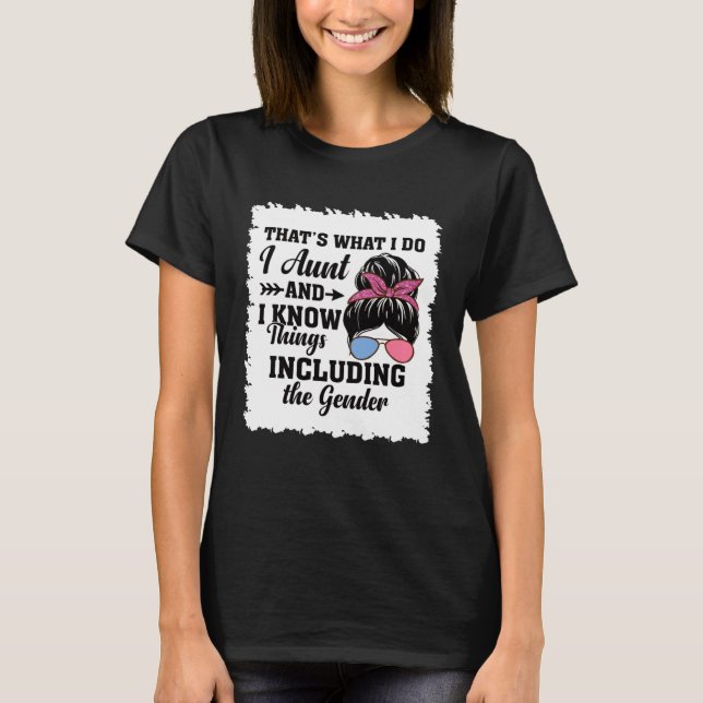 Auntie Keeper of the Gender Reveal Party Ideas Dis T-Shirt (Front)