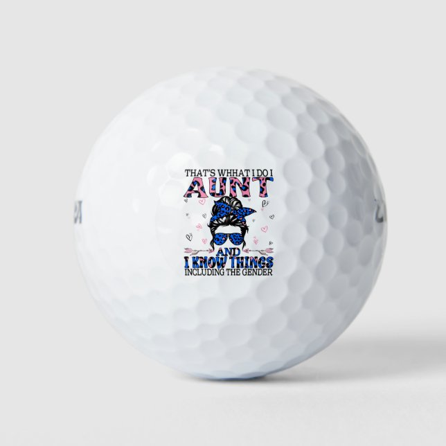 Auntie Keeper of the Gender Reveal Party Ideas Golf Balls (Front)