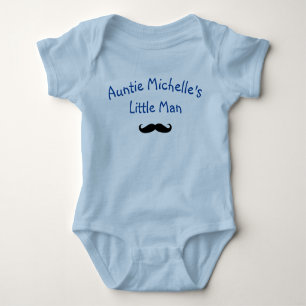 Auntie Little Man Nephew Boy Newborn Cute Baby Bodysuit