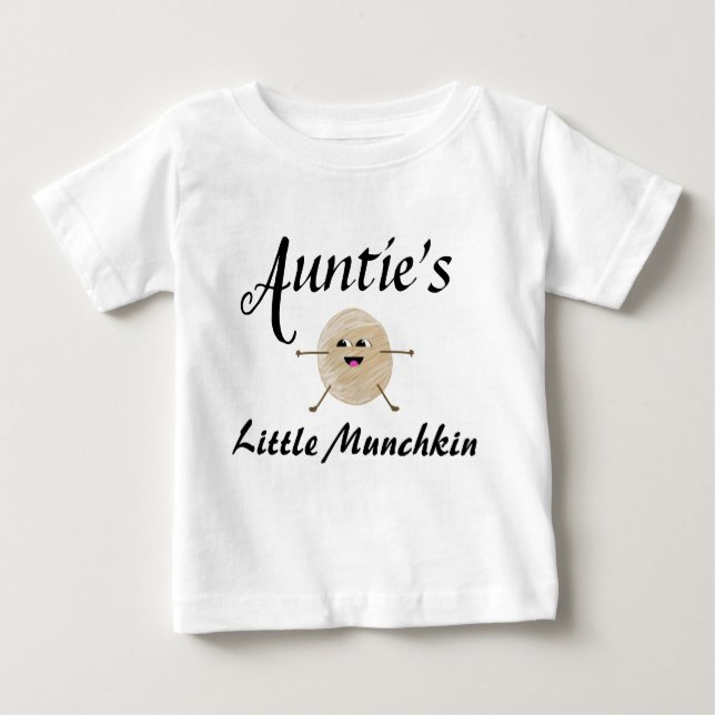 Auntie Little Munchkin Niece Nephew Cute Toddler Baby T-Shirt (Front)