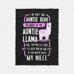 Auntie Llama Fleece Blanket