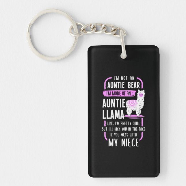 Auntie Llama Key Ring (Front)