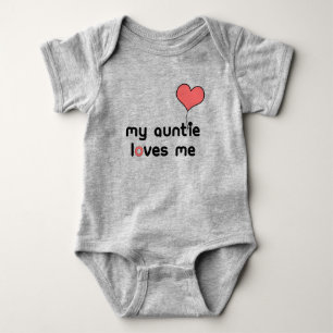 Auntie loves me Red Heart Balloon Baby Bodysuit