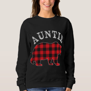 Auntie Mama Bear RED Black Buffalo Plaid Chequered Sweatshirt
