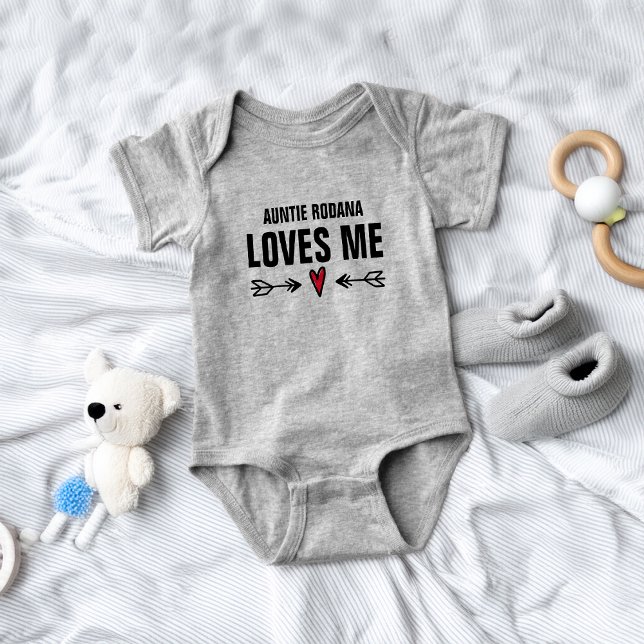 Auntie Name Loves Me Baby Bodysuit (Auntie Name Loves Me Baby Bodysuit)