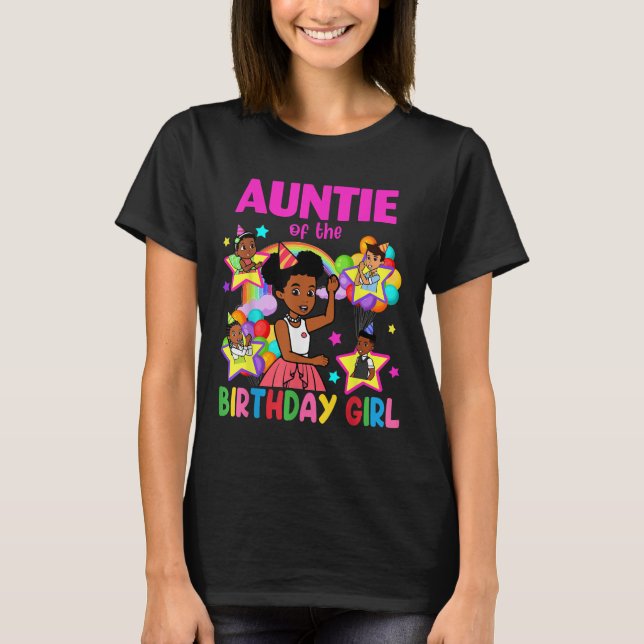 Auntie Of Birthday Girl Gracie Birthday Dolls Girl T-Shirt (Front)