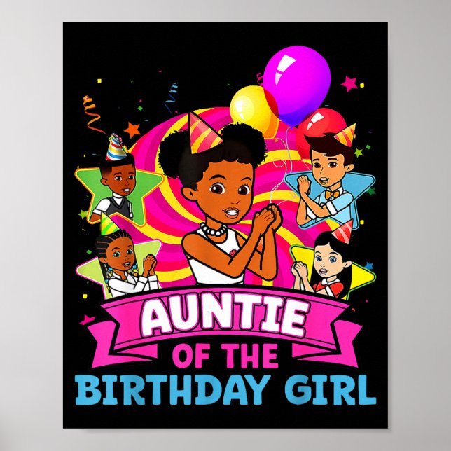 Auntie Of Birthday Girl Gracie Nk Doll Family Deco Poster (Front)
