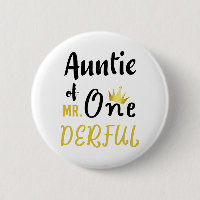 Auntie of MR Onederful Funny 1st Birthday T-Shirt