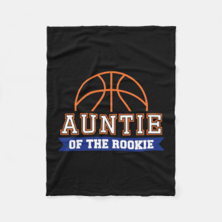 Auntie Of Rookie 1st Birthday Sketll Theme Matchin Fleece Blanket