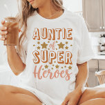 Auntie of Superheroes T-Shirt<br><div class="desc">Celebrate the superhero in every aunt with this fun and stylish shirt. Featuring a playful "Auntie of Superheroes" design with boho colours and starry accents, it's the perfect way to show off your super aunt powers. Made for comfortable everyday wear, this shirt is a great gift for any aunt who...</div>
