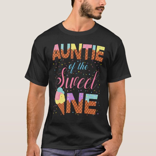 Auntie Of Sweet One 1st Birthday Matching Family I T-Shirt (Front)
