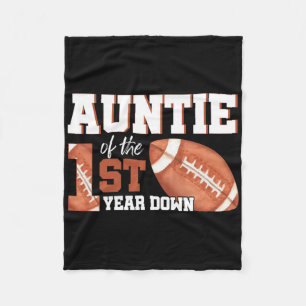 Auntie Of The 1 Year Old Birthday Football 1st Yea Fleece Blanket