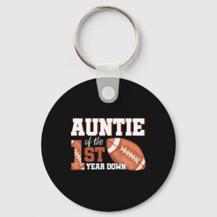 Auntie Of The 1 Year Old Birthday Football 1st Yea Key Ring