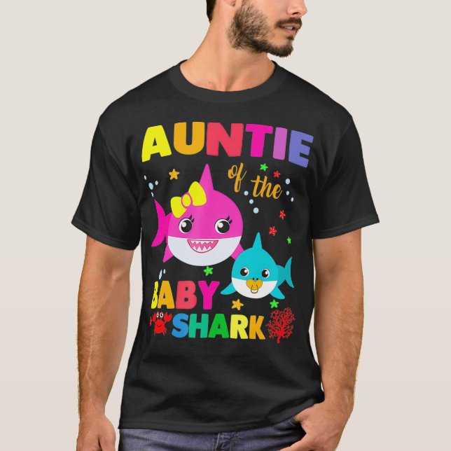Auntie Of The Baby Shark Birthday Auntie Shark _1  T-Shirt (Front)
