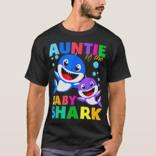 Auntie Of The Baby Shark Birthday Auntie Shark Mot T-Shirt