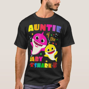 Auntie Of The Baby Shark Birthday Auntie Shark  T-Shirt