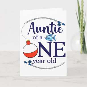 Auntie Of The Big One Fishing Boy First Birthday O Card