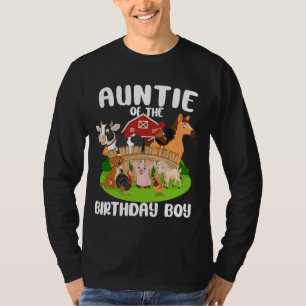 Auntie Of The Birthday Boy Animal Bday Party T-Shirt