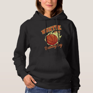Auntie Of The Birthday Boy Basketball Family Bday Hoodie