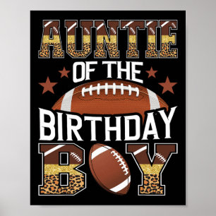 Auntie Of The Birthday Boy Football Baller Game Da Poster
