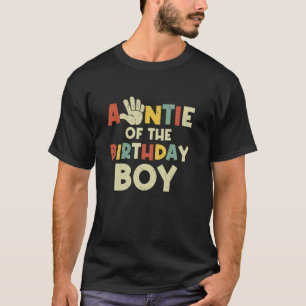 Auntie Of The Birthday Boy Hi Five 5 Year Old Bday T-Shirt