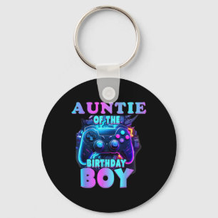 Auntie Of The Birthday Boy Matching Video Game Bir Key Ring