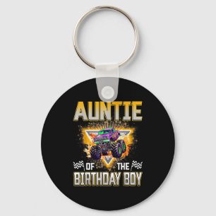 Auntie Of The Birthday Boy Monster Truck Birthday  Key Ring
