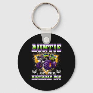 Auntie of the birthday boy monster truck birthday key ring