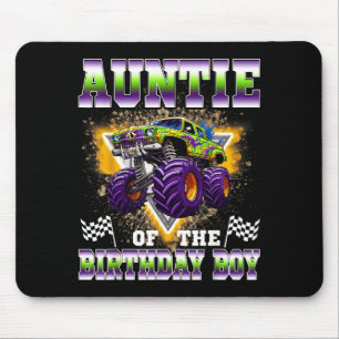 Auntie of the birthday boy monster truck birthday mouse pad