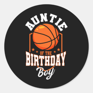 Auntie Of The Birthday Boy Sketll Theme Bday Party Classic Round Sticker