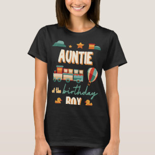 Auntie Of The Birthday Boy Train Theme Matching Fa T-Shirt