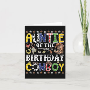 Auntie Of The Birthday Cowboy Western Rodeo Auntie Card
