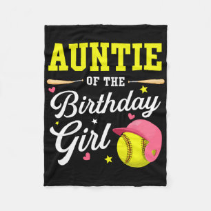 Auntie Of The Birthday Girl Softll Player Theme B- Fleece Blanket