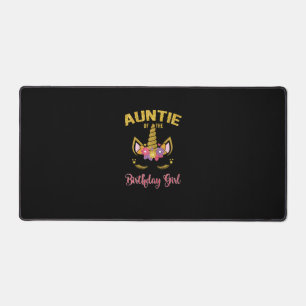 Auntie Of The Birthday Girl Unicorn Family Matchin Desk Mat