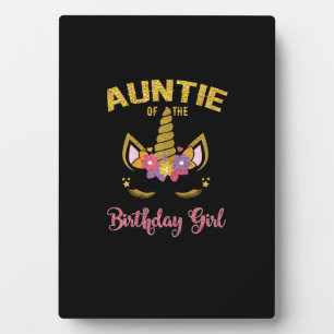 Auntie Of The Birthday Girl Unicorn Family Matchin Plaque