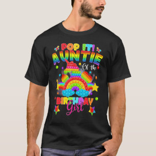 Auntie Of The Birthday Girl Unicorn Girls Rainbow T-Shirt