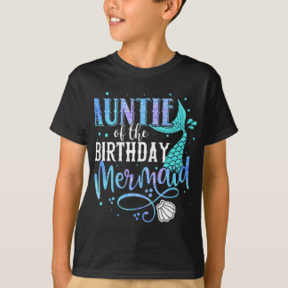 Auntie Of The Birthday Mermaid Family Matching Par T-Shirt