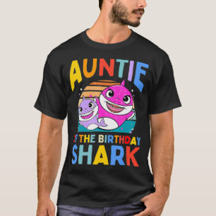 Auntie Of The Birthday Shark Aunt Matching Family T-Shirt