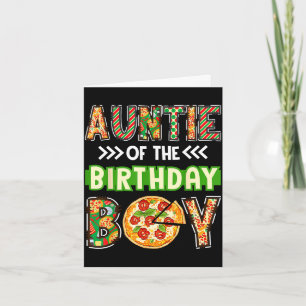 Auntie of the boy birthday boy pizza lover party  card