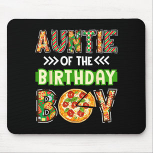 Auntie of the boy birthday boy pizza lover party mouse pad