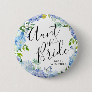Auntie of the Bride   Carolina Bloom Wedding 6 Cm Round Badge