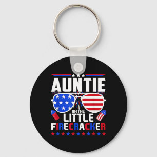 Auntie of The Little Firecracker Fourth of July Key Ring