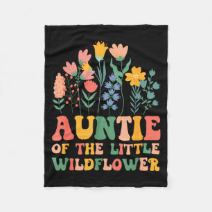 Auntie of the little wildflower baby birthday fleece blanket