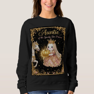 Auntie of the Spooky Boo Princess Shirt Black Gold