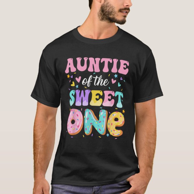 Auntie Of The Sweet One 1st Birthday Donut Bday Pa T-Shirt (Front)