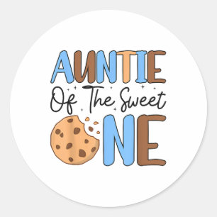 Auntie Of The Sweet One Cookies & Milk 1st Bir Classic Round Sticker